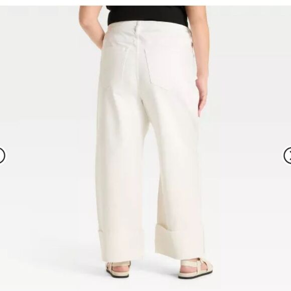 🆕️👖Ava & Viv High-Rise Cuffed Straight Jeans, Sz 20 - Wht - Picture 3 of 3
